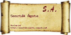 Seszták Ágota névjegykártya